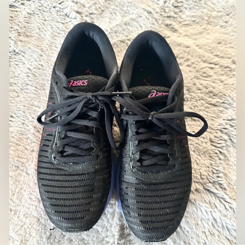 ASICS Black and Pink Athletic Shoes